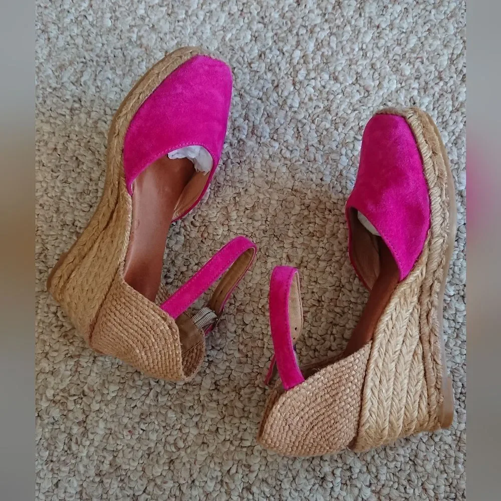 Azura Antoine Fuchsia Suede Espadrille size 36